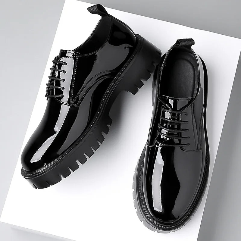 Black Polished Leather Shoes