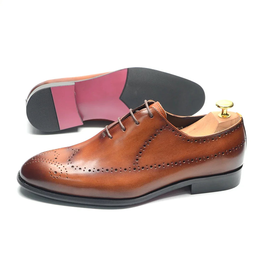 Brown Leather Oxford Dress Shoes