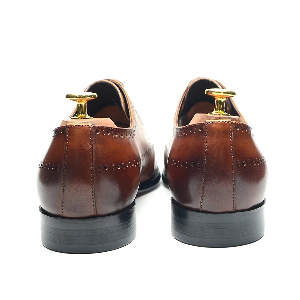 Brown Leather Oxford Dress Shoes