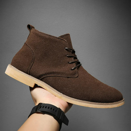 Brown Mid-Cut Leather Boots