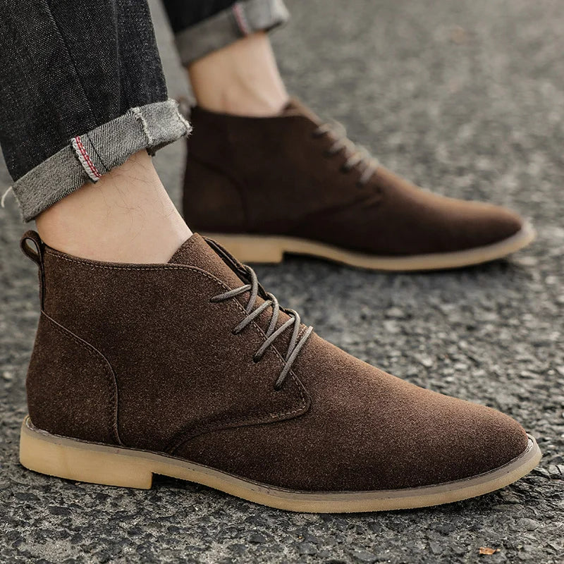 Brown Mid-Cut Leather Boots