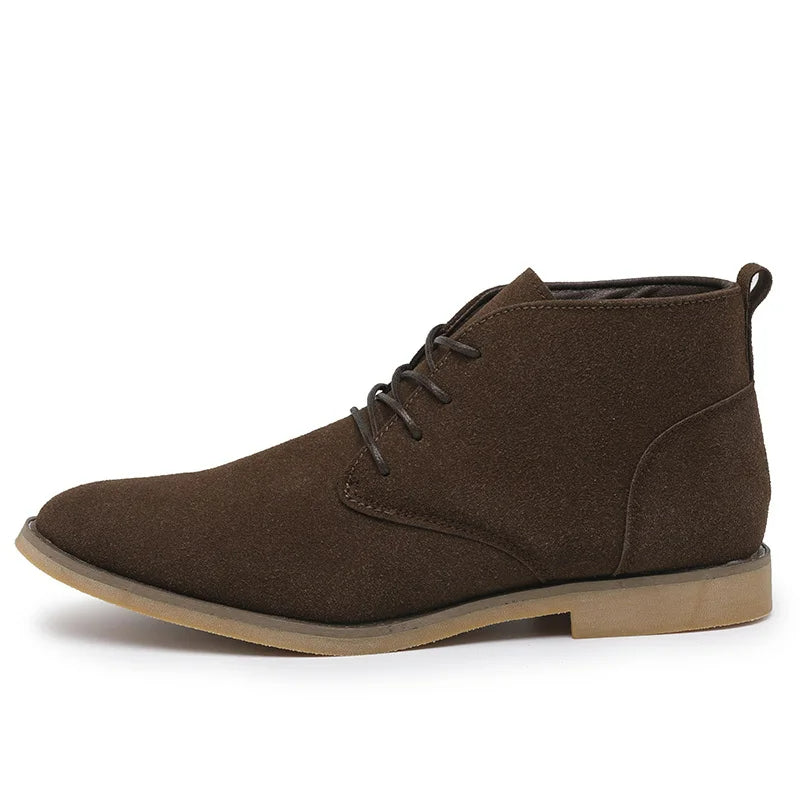 Brown Mid-Cut Leather Boots