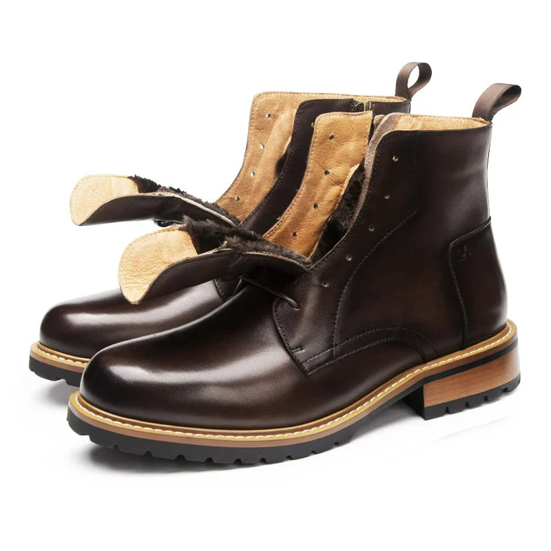 Black Leather Ankle Boots