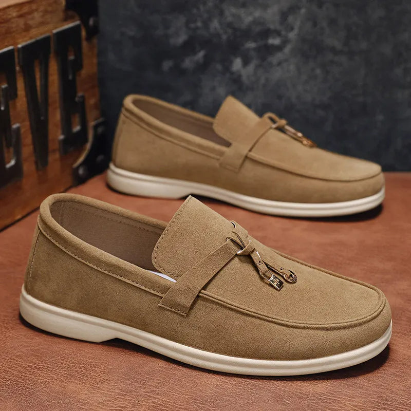 Khaki Suede Finish Moccasins