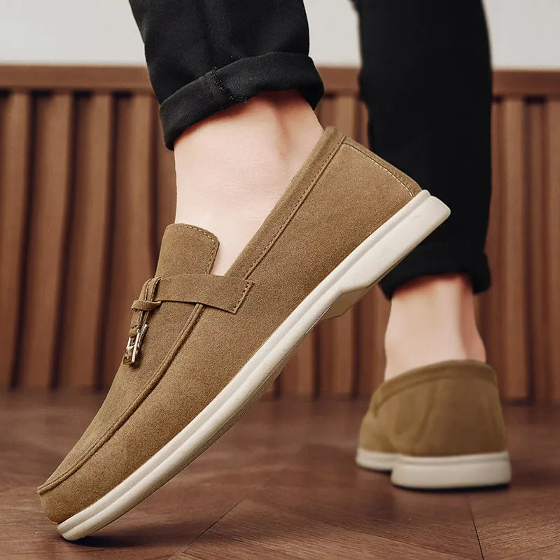 Khaki Suede Finish Moccasins