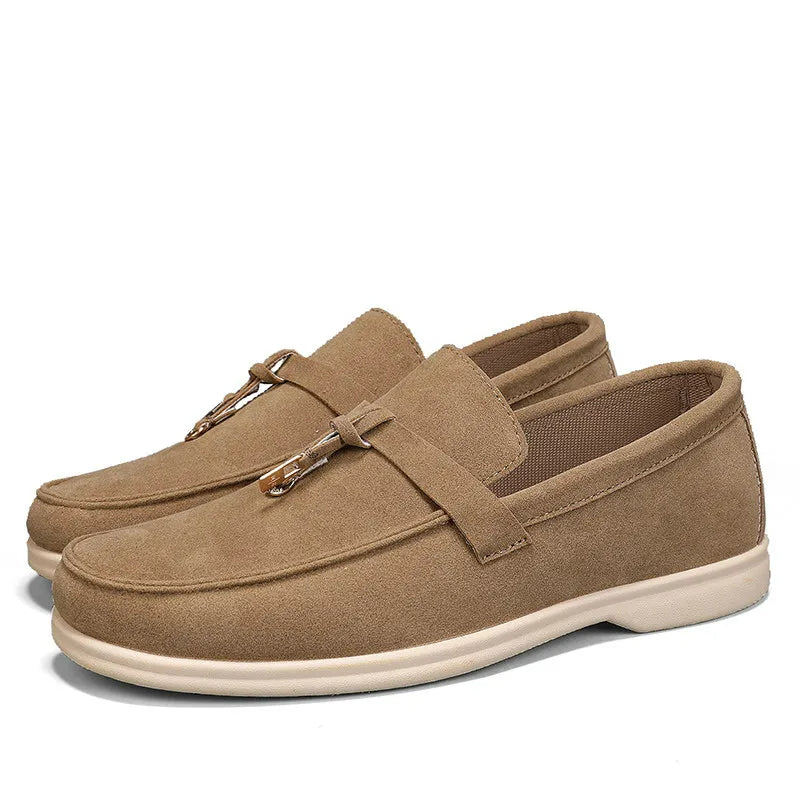 Khaki Suede Finish Moccasins