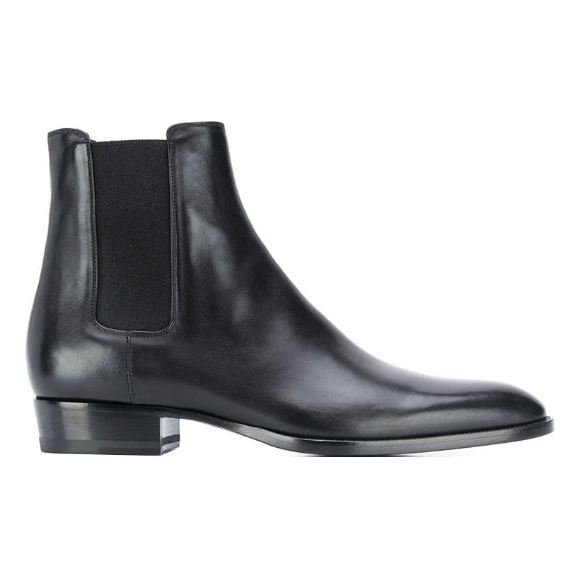 Sleek Black Leather Ankle Boots