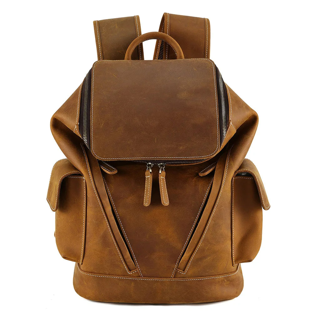 Leather Backpack Men's Casual Fashion Travel Bag