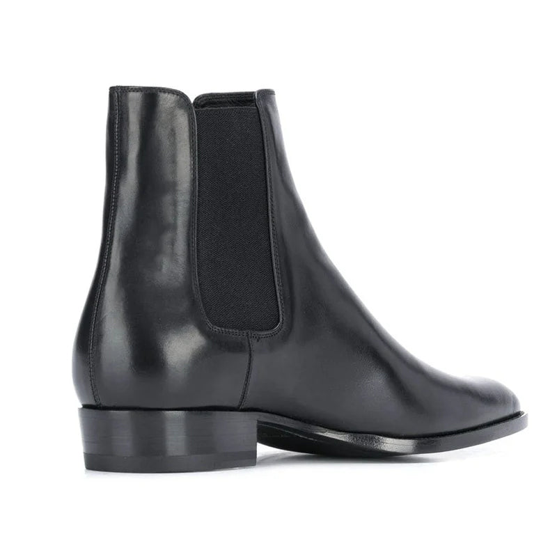 Sleek Black Leather Ankle Boots