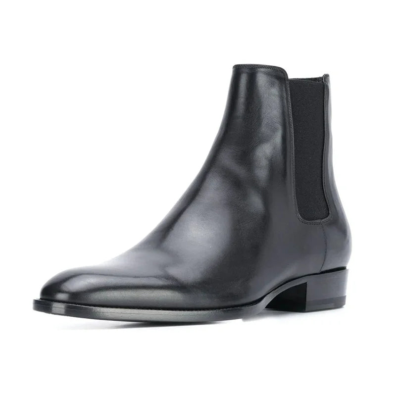 Sleek Black Leather Ankle Boots