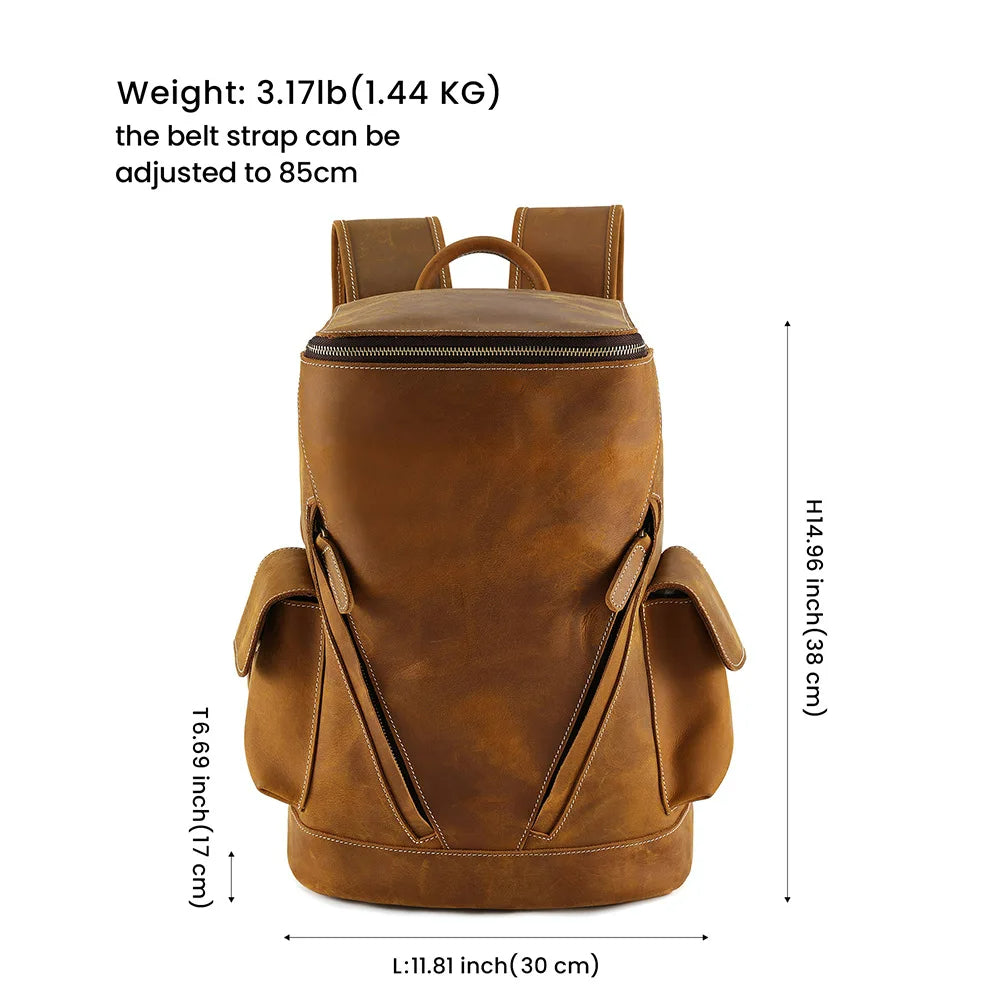 Leather Backpack Men's Casual Fashion Travel Bag