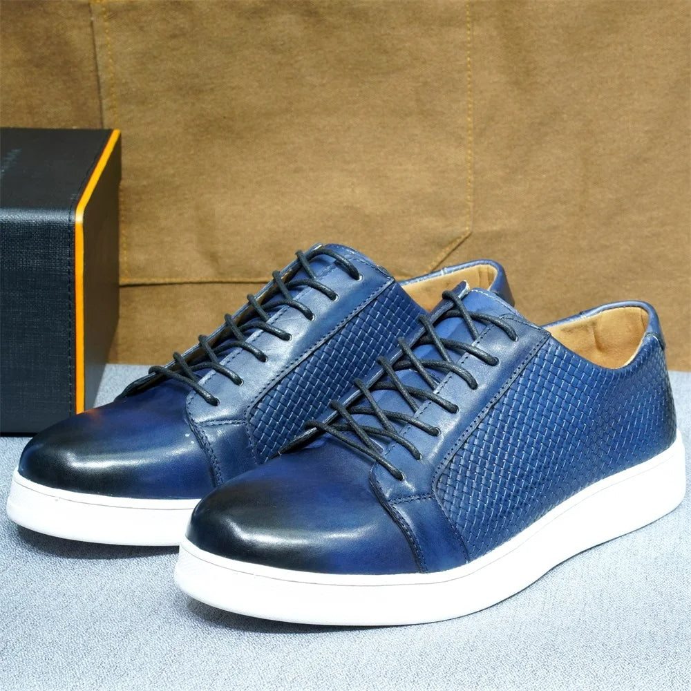 Blue Leather Urban Sneakers