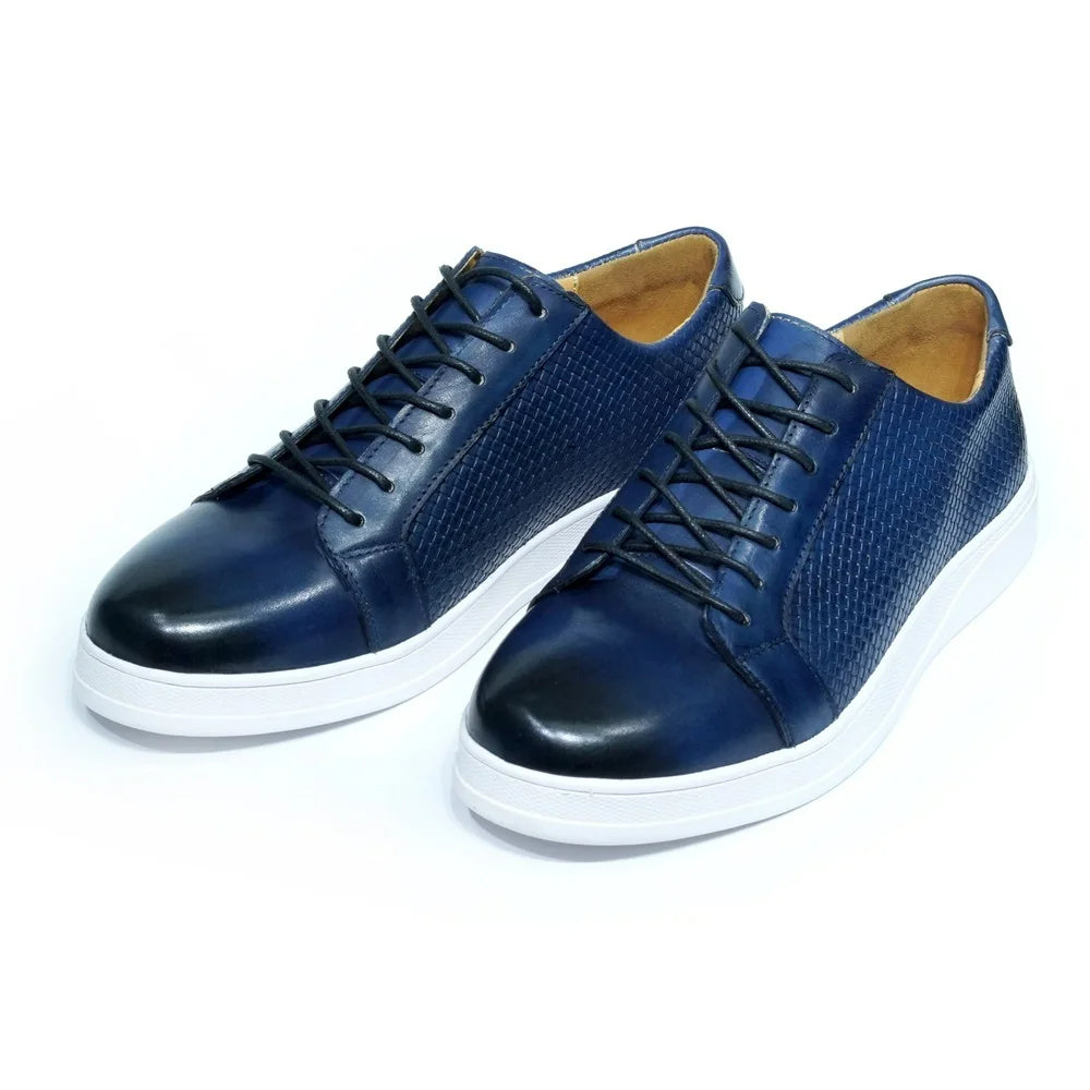 Blue Leather Urban Sneakers
