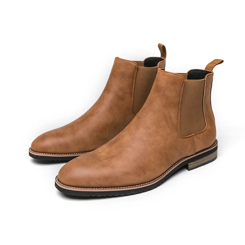 Premium Leather Lace-Up Ankle Boots