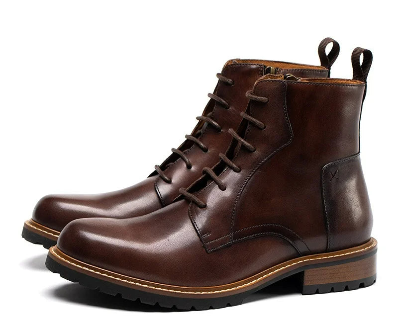 Black Leather Ankle Boots